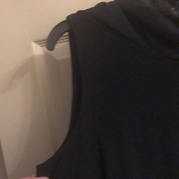 Black Jersey tank dress with sheer and sequin over - Picture 6 of 11